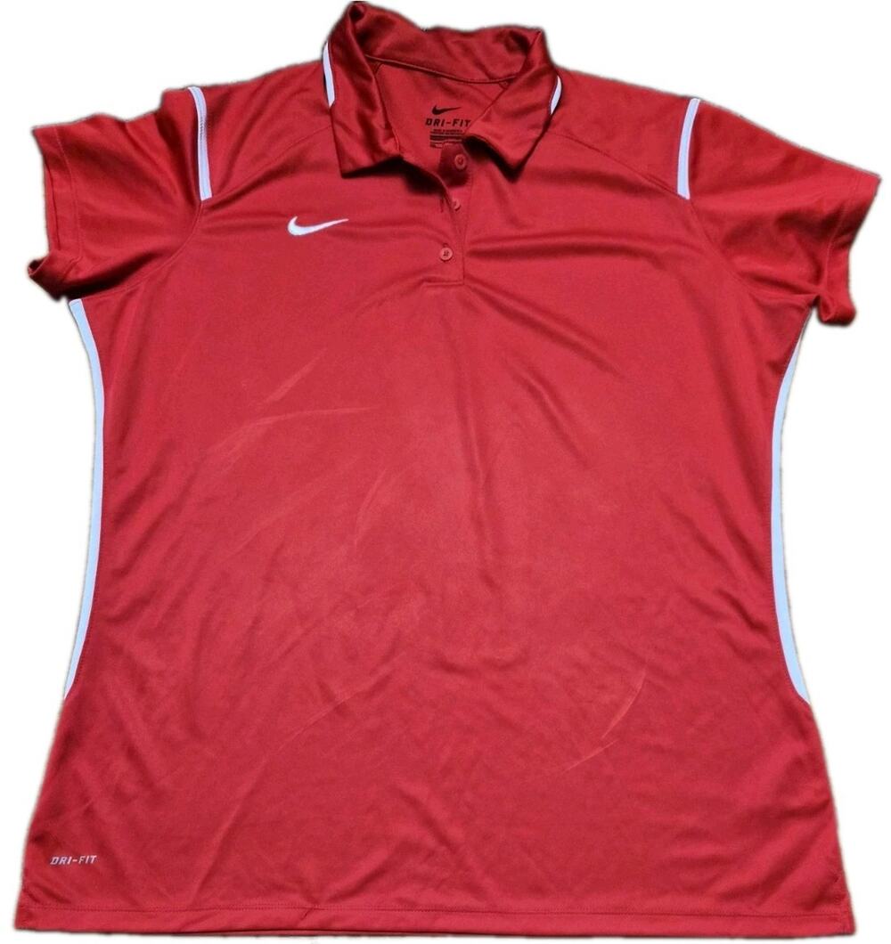 Nike Women's Dri-fit Victory Polo University Red/White Size XXL